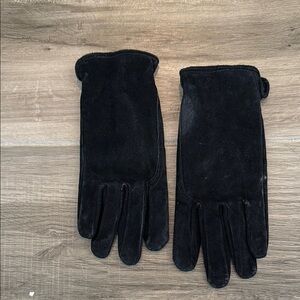 Eddie Bauer L suede cotton lined gloves